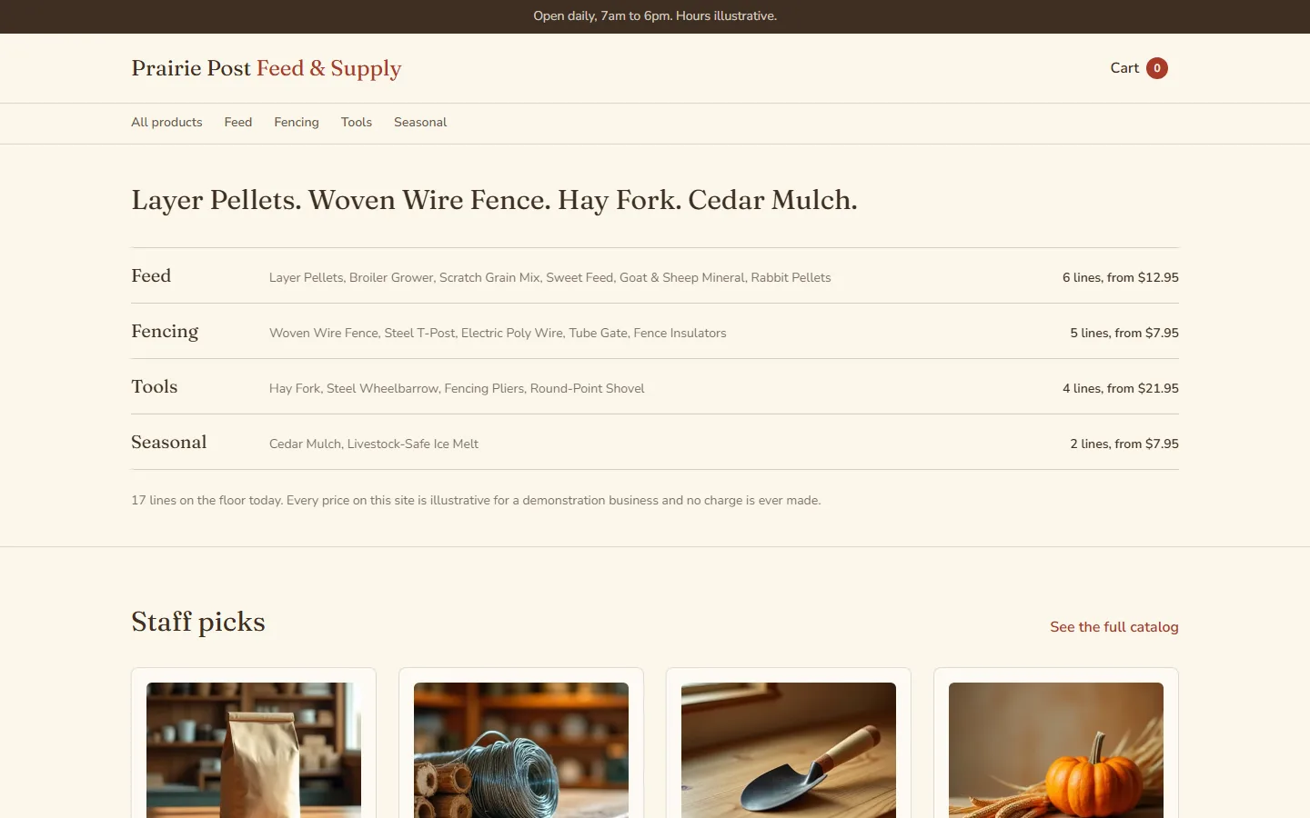 Prairie Post Feed & Supply, site overview