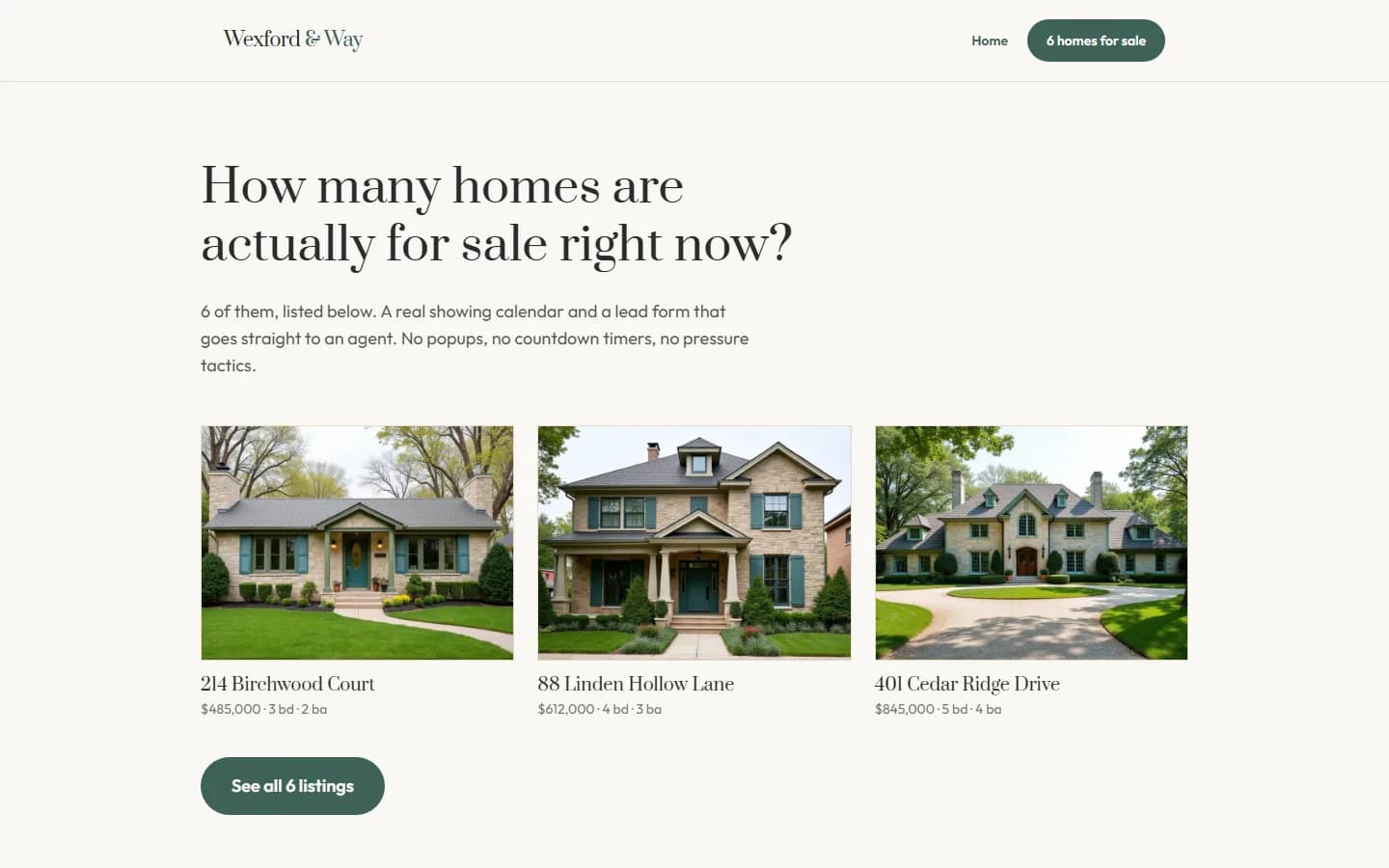 Wexford & Way Realty, site overview