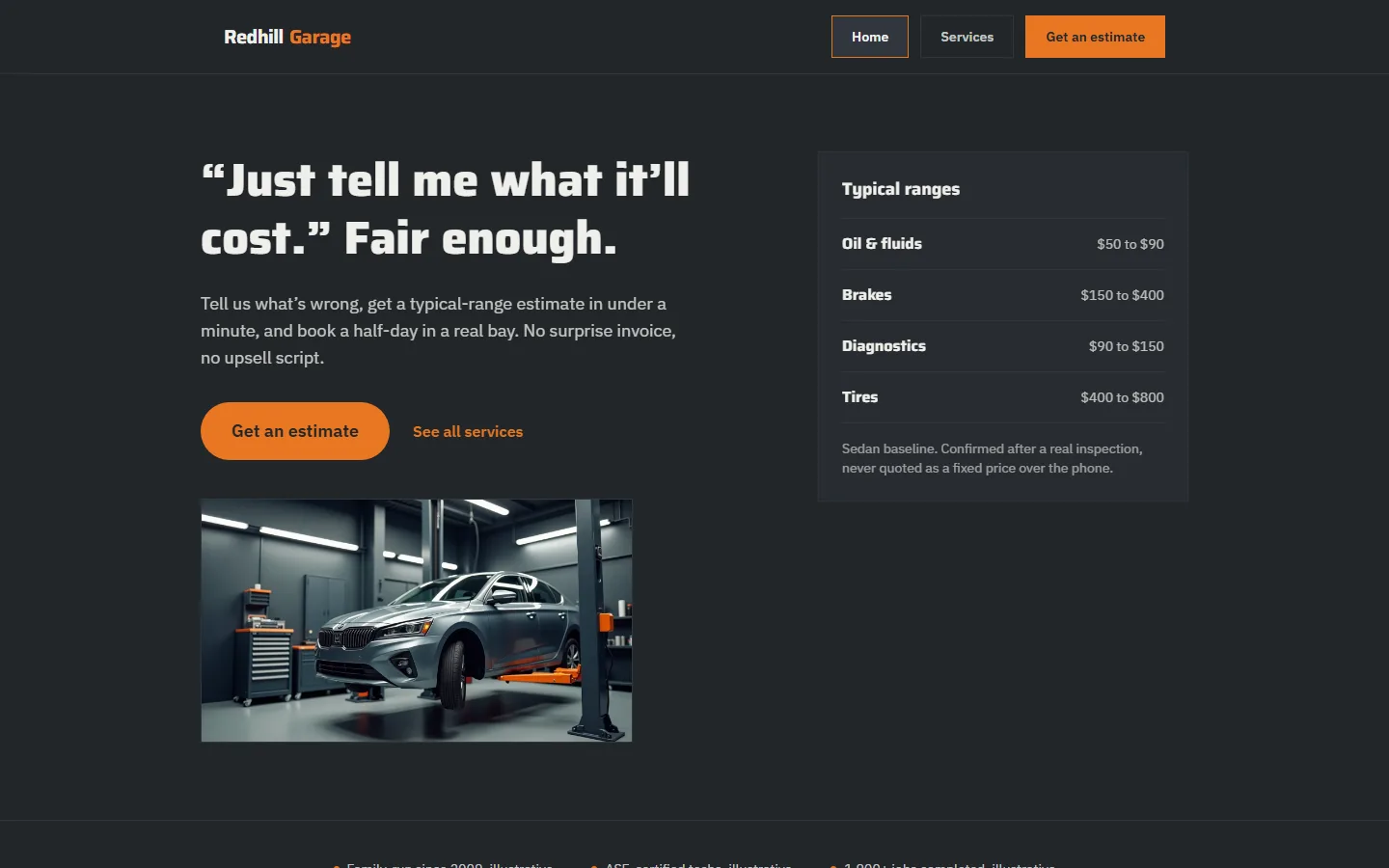 Redhill Garage, site overview
